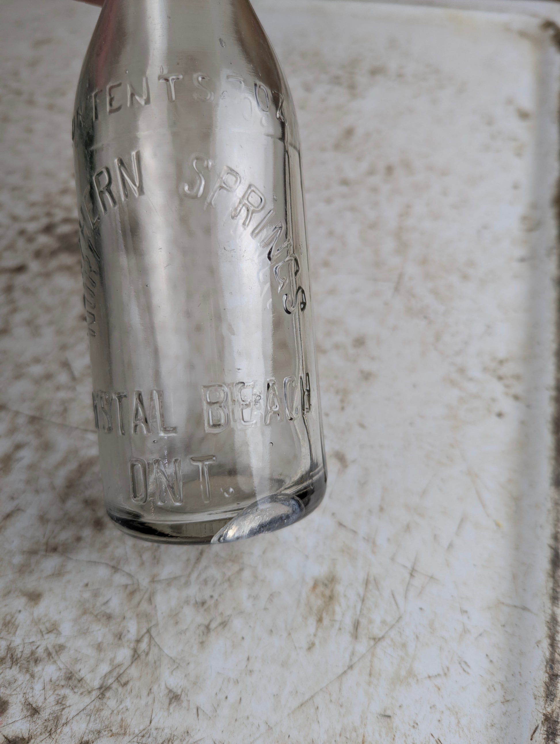 Vintage 7oz Northern Springs Crystal Beach Ontario Clear Glass Soda Bottle - view 3