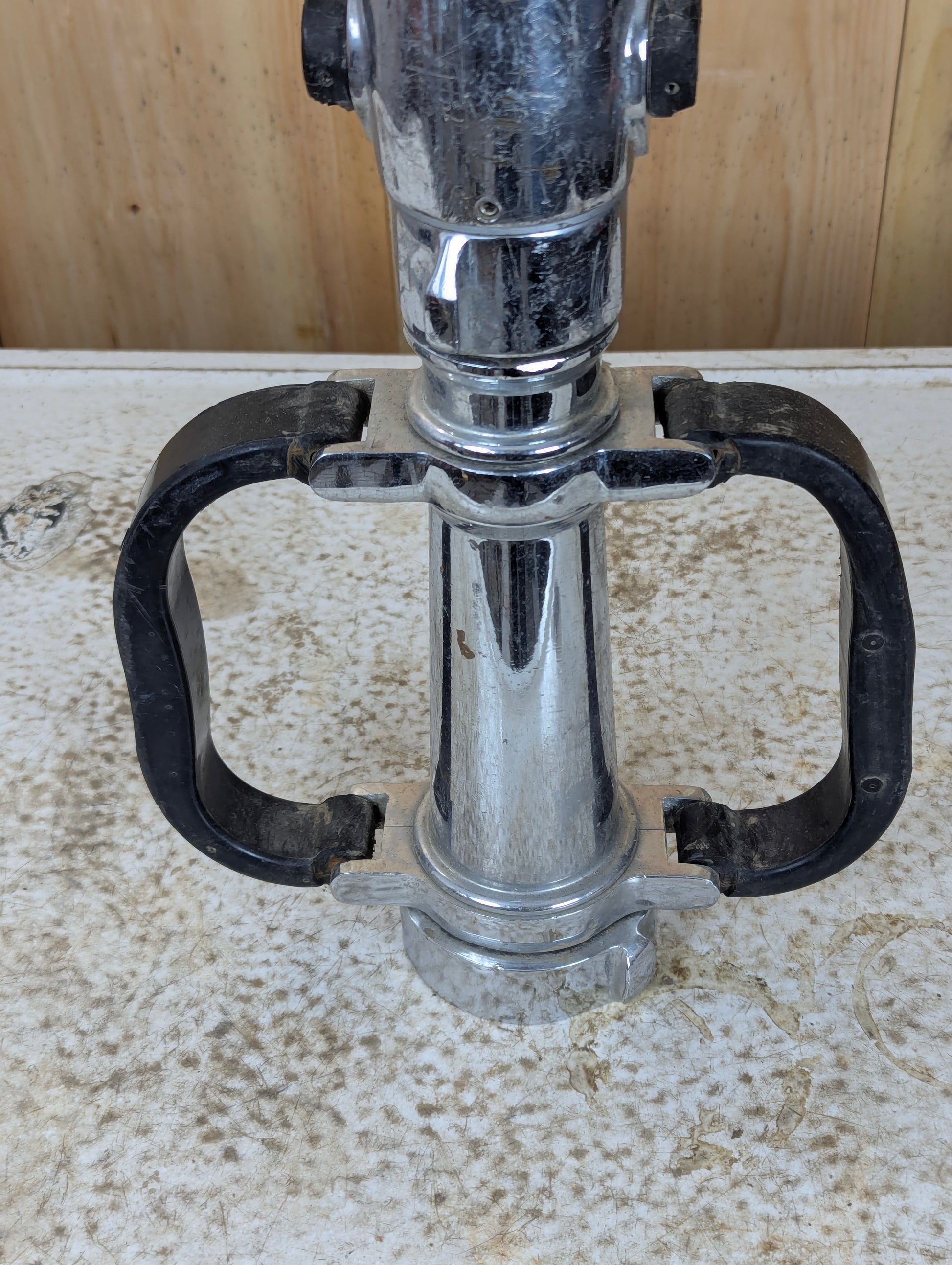 Vintage Akron Chromed Brass Fire Playpipe Nozzle - Broken Valve Lever - view 2