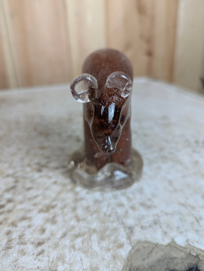 Vintage Altaglass Hand Blown Brown Bear Figurine - view 2