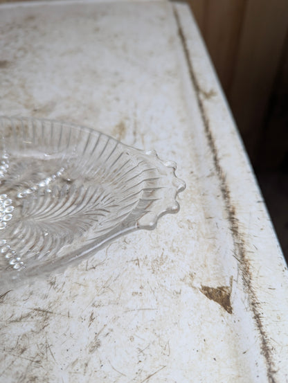 Vintage Anchor Hocking Feather and Pearl Relish Dish - view 2