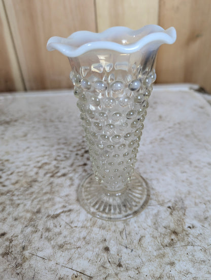 Vintage Anchor Hocking  Moonstone Opalescent Hobnail Vase - view 4
