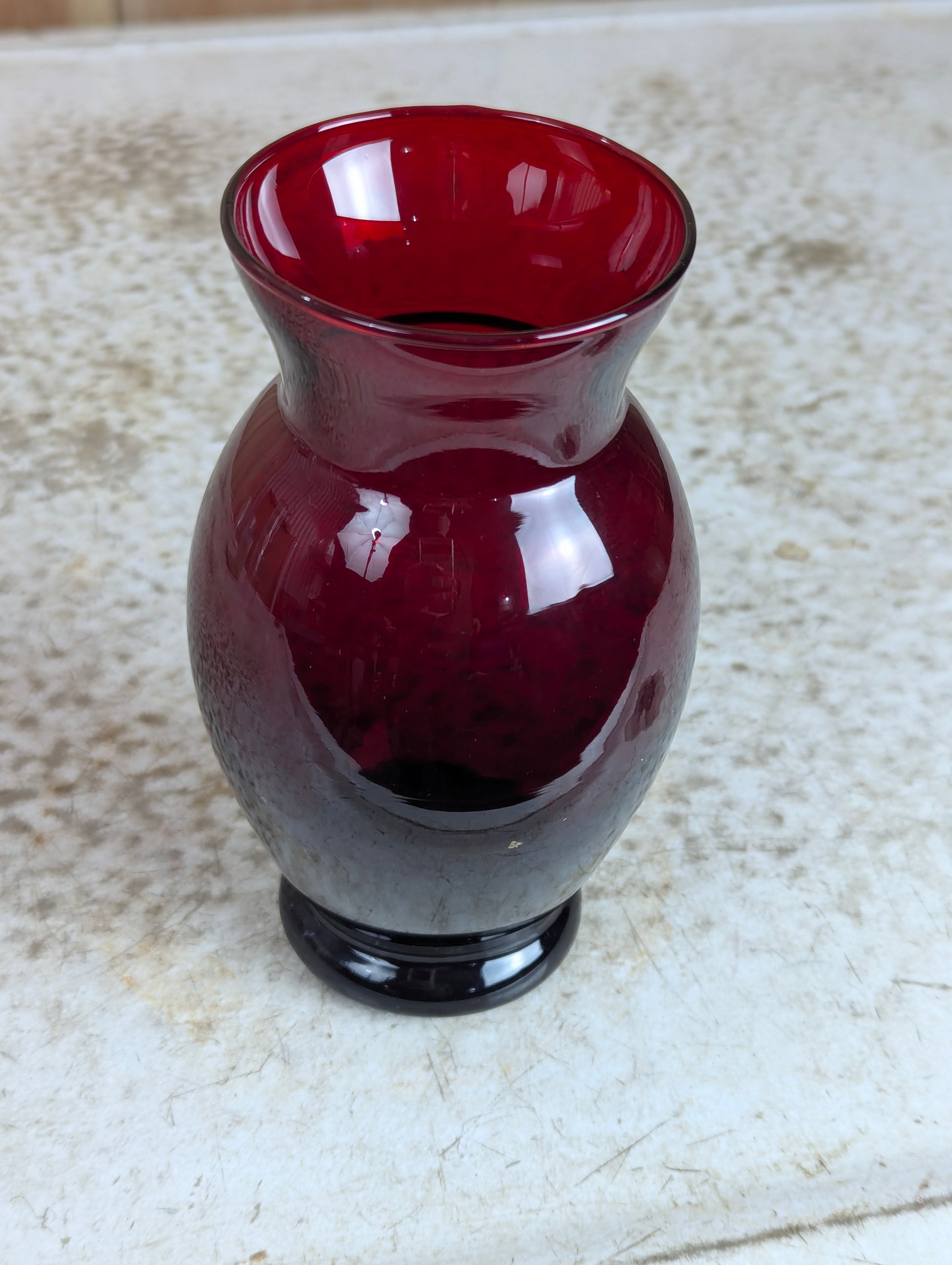 Vintage Anchor Hocking Royal Ruby Red Glass Vase