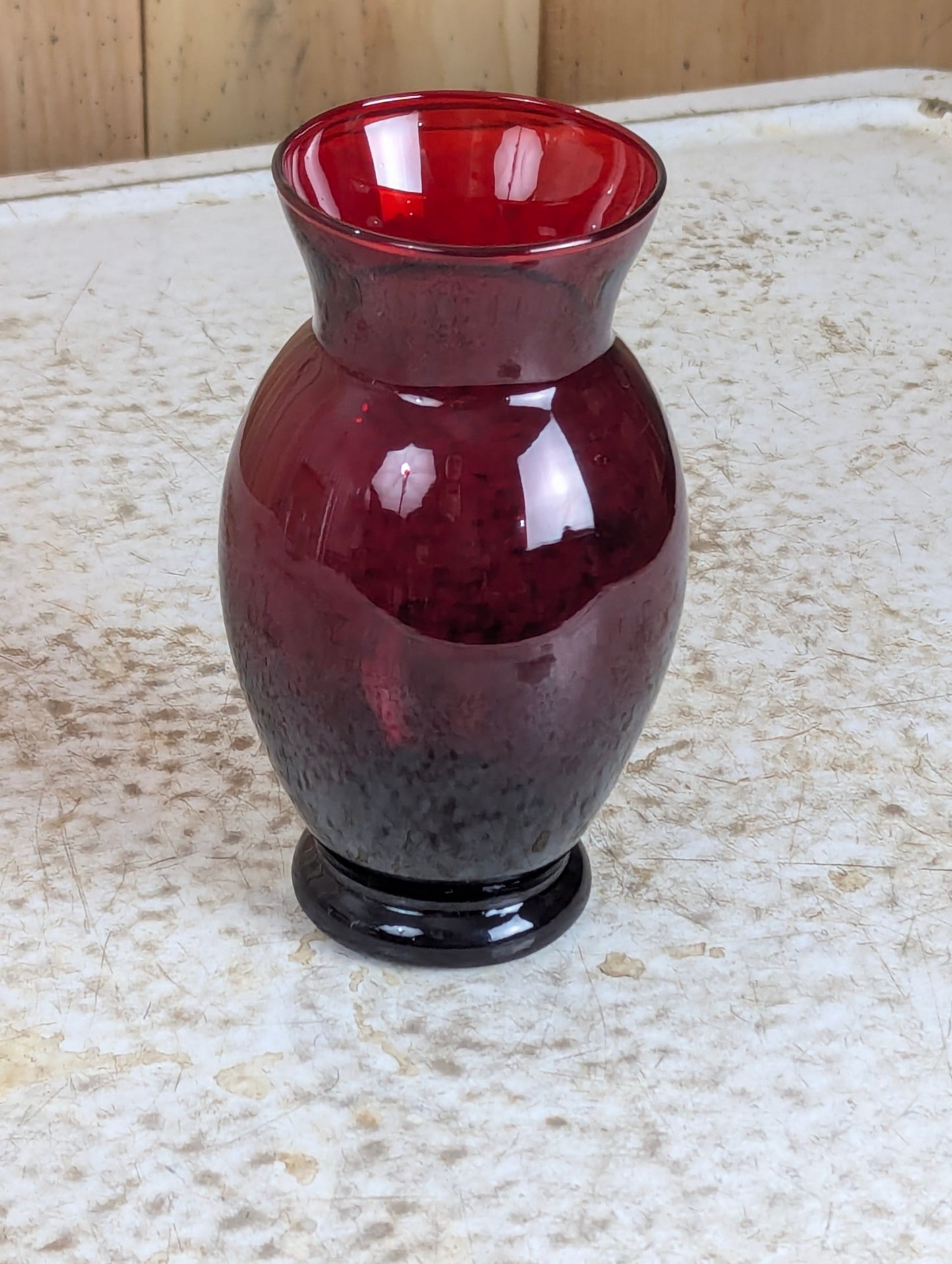 Vintage Anchor Hocking Royal Ruby Red Glass Vase - view 3