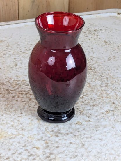 Vintage Anchor Hocking Royal Ruby Red Glass Vase - view 3