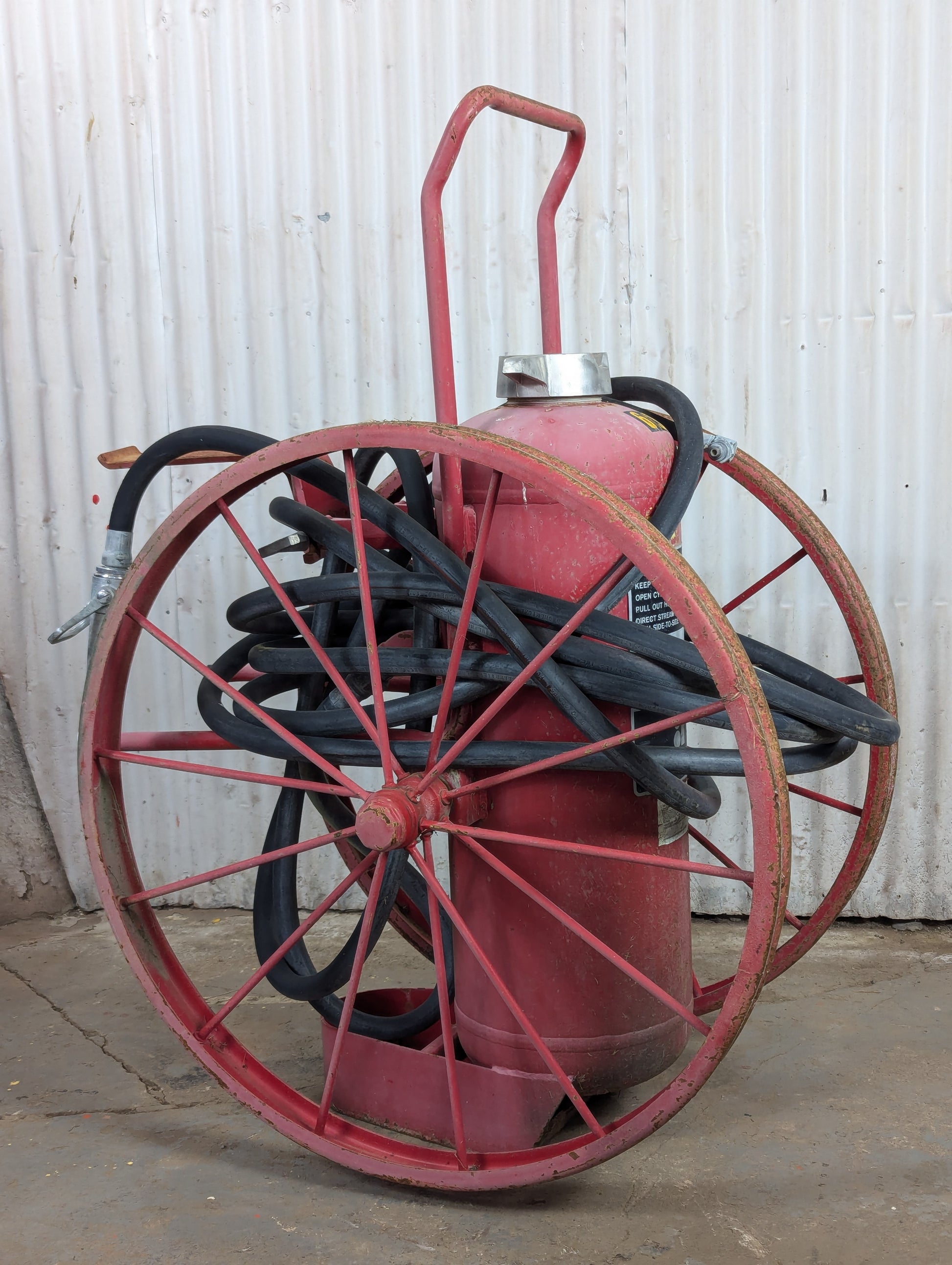 Vintage Ansul Wheel Fire Extinguisher - view 3