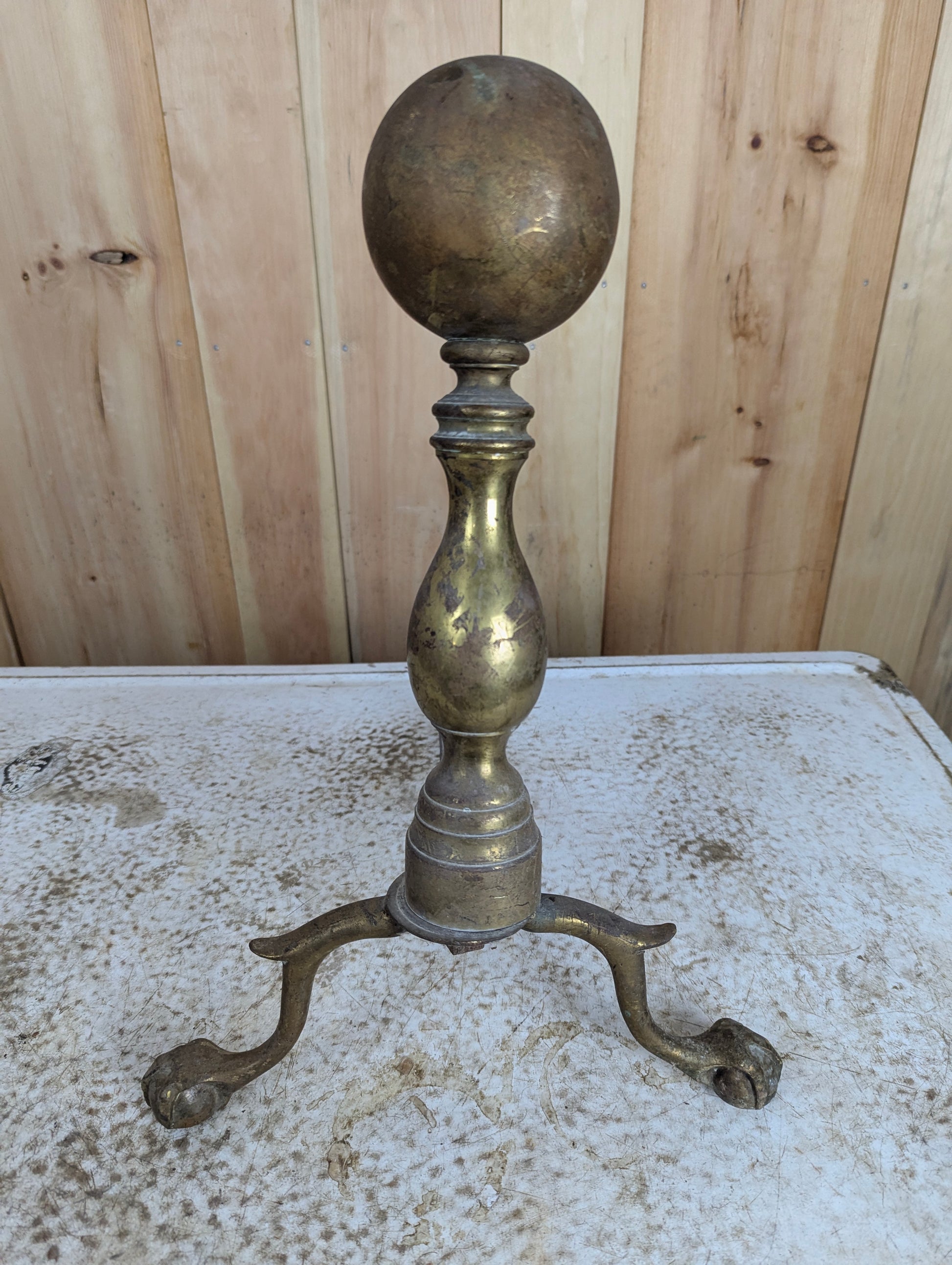 Vintage/Antique Cast Iron /Brass Single Andirons - view 2