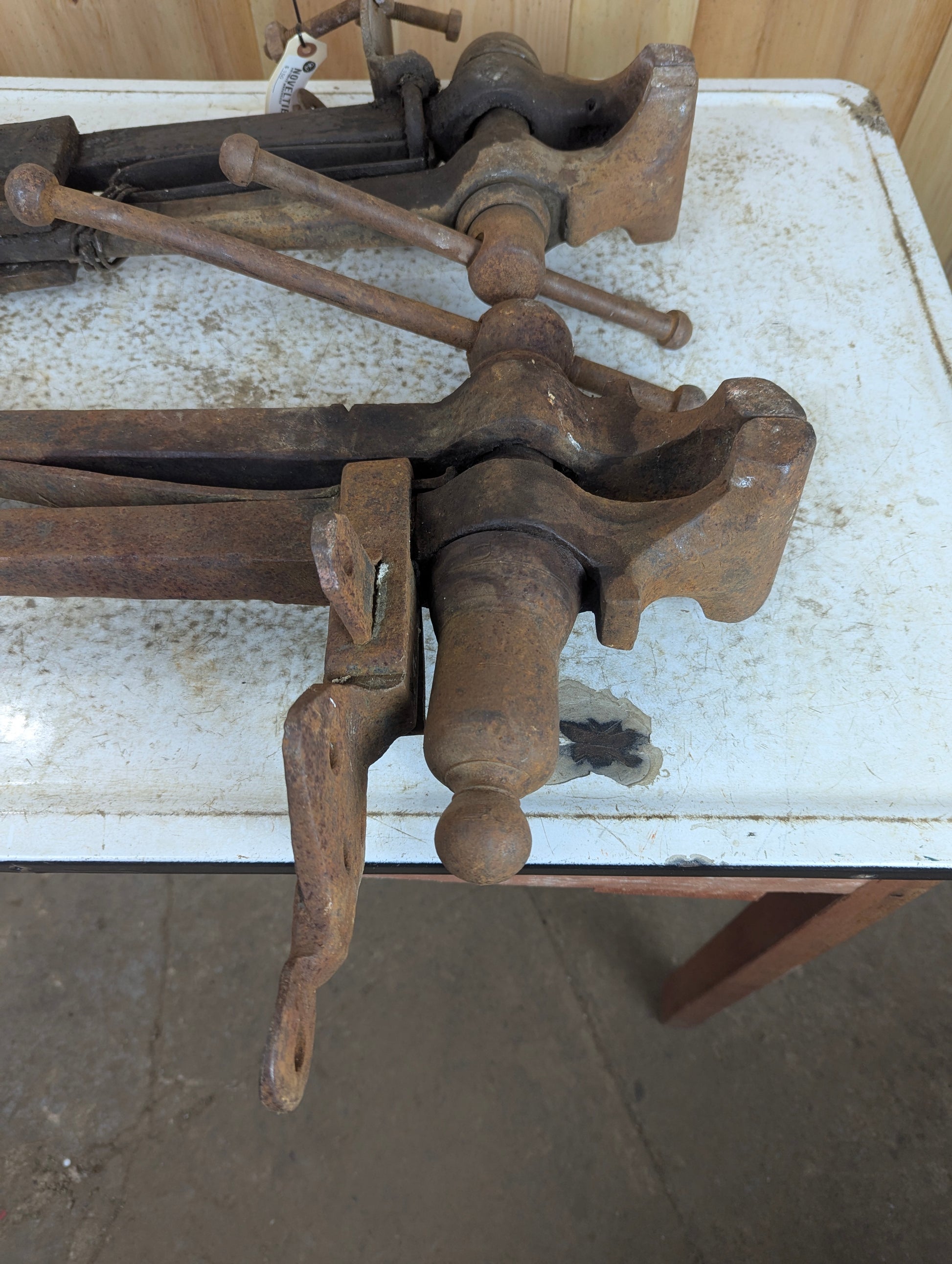 Vintage Blacksmith Post Leg Vises - view 2