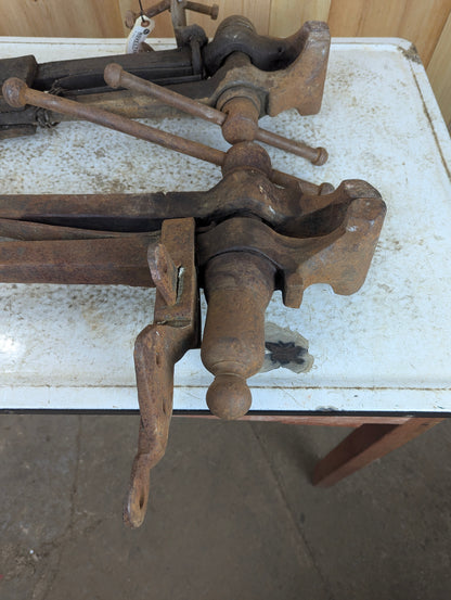 Vintage Blacksmith Post Leg Vises - view 2