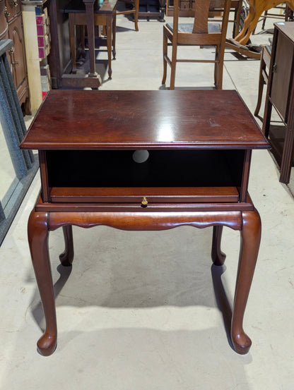 Vintage Bombay Mahogany Side Table with Pull-out Tray
