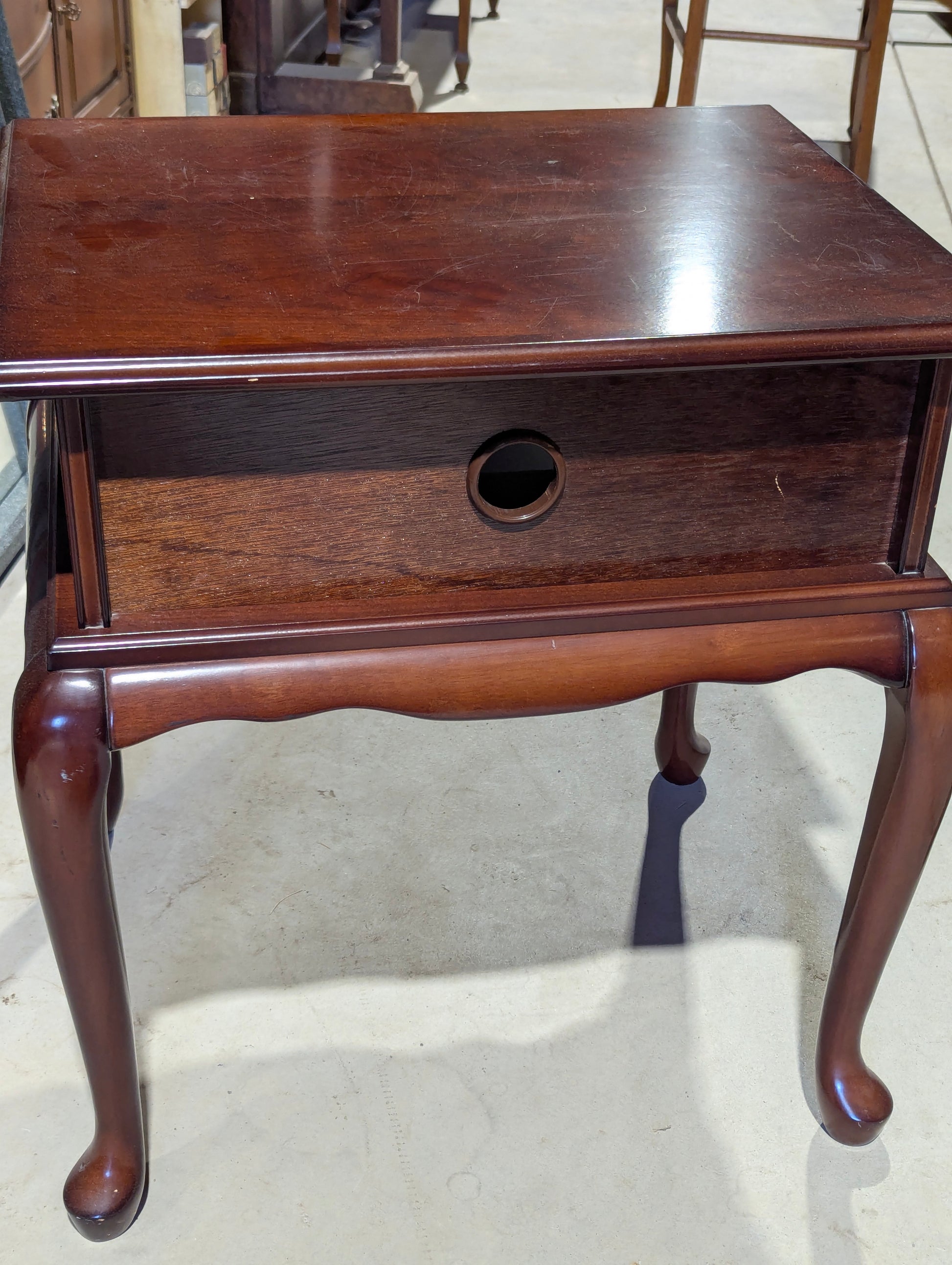 Vintage Bombay Mahogany Side Table with Pull-out Tray - view 5