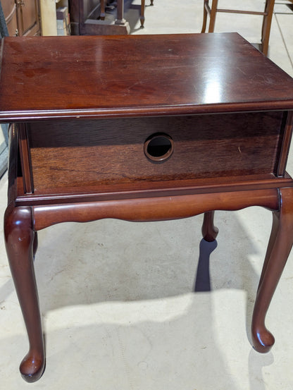Vintage Bombay Mahogany Side Table with Pull-out Tray - view 5