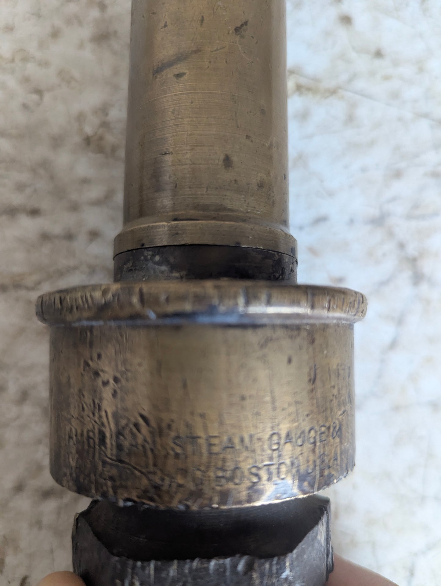 Vintage Brass American Steam Gauge & Valve Co. Steam Whistle - view 2