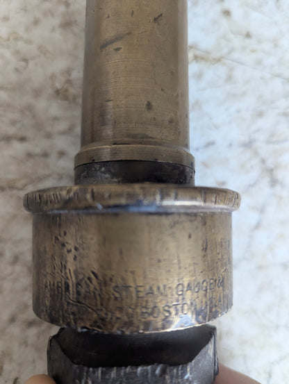 Vintage Brass American Steam Gauge & Valve Co. Steam Whistle - view 2