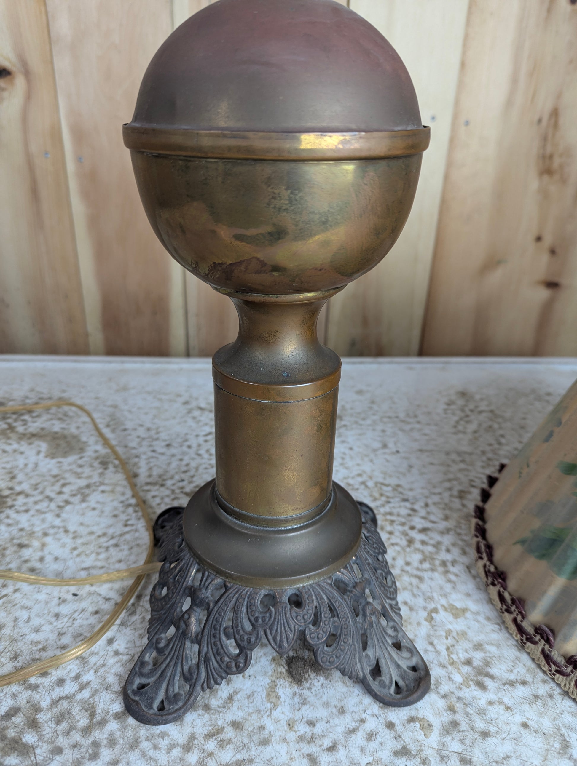 Vintage Brass Table Lamp with Cast iron Base - view 2