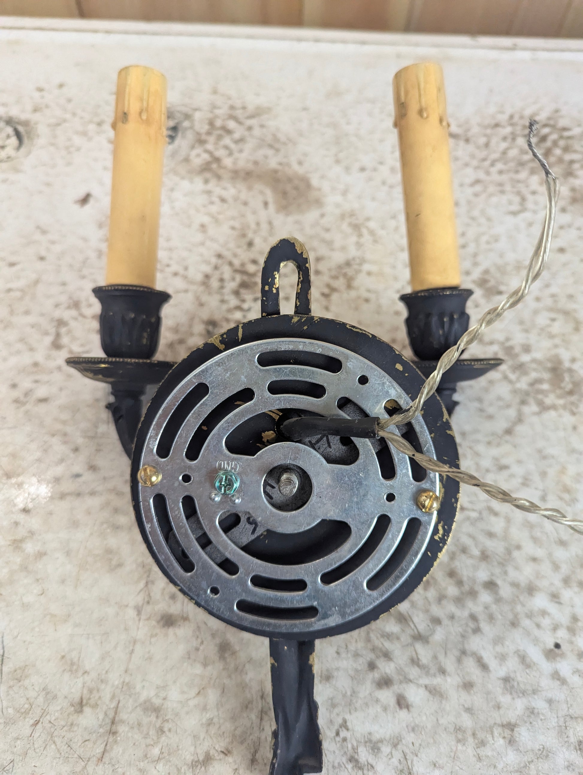Vintage Brass Two-Arm Wall Sconce - view 6