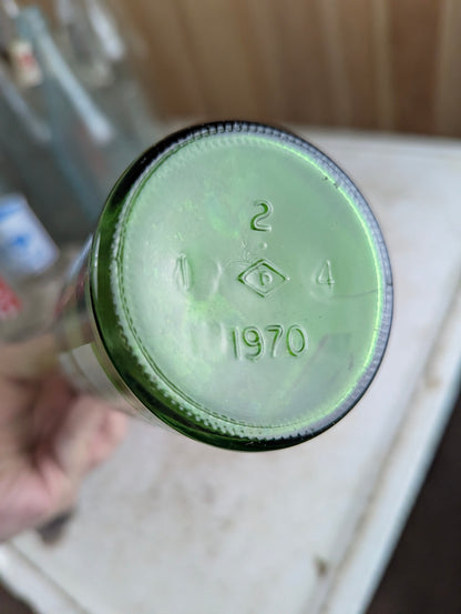 Vintage Bright's Winette Green Glass Bottle - view 4