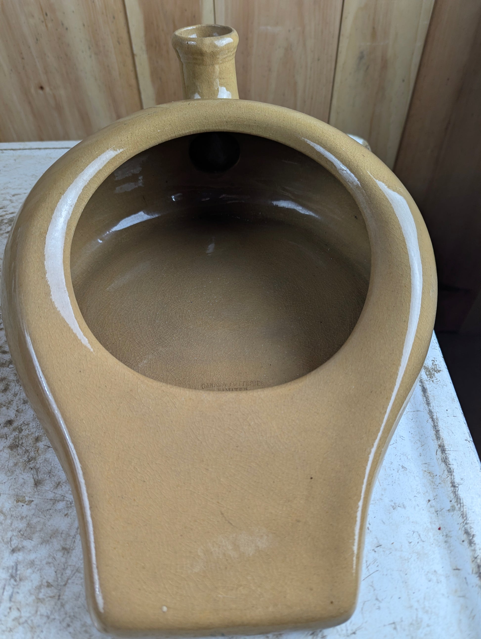 Vintage Brown Ceramic Canadian Potteries Limited Bedpan
