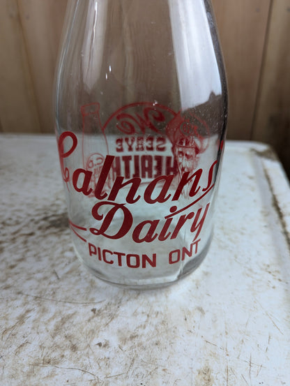 Vintage Calan's Dairy Picton Quart Milk Bottle - view 2
