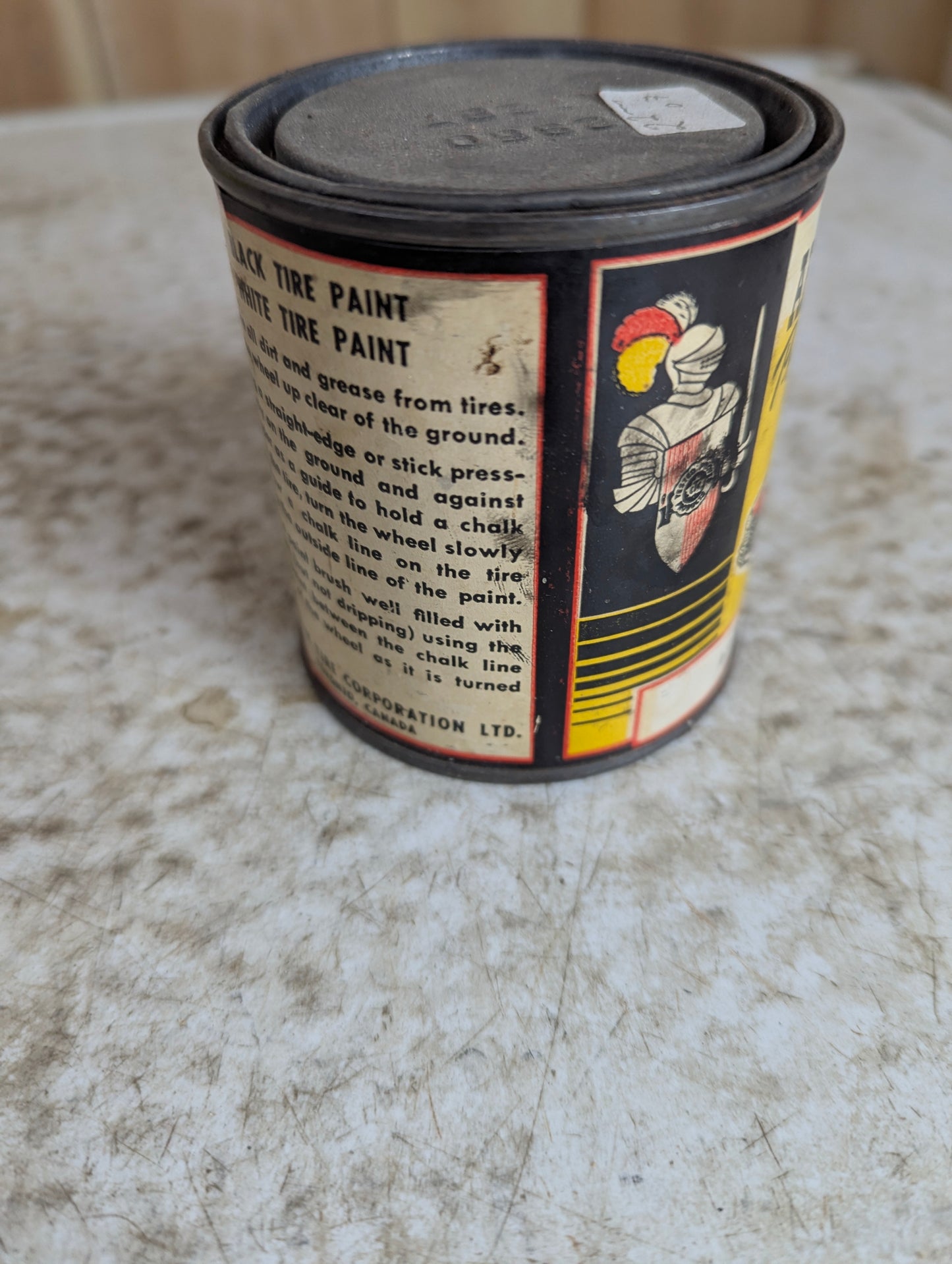 Vintage Canadian Tire Armor Coat Black Top Dressing Automotive Paint Can Paper Label - view 2