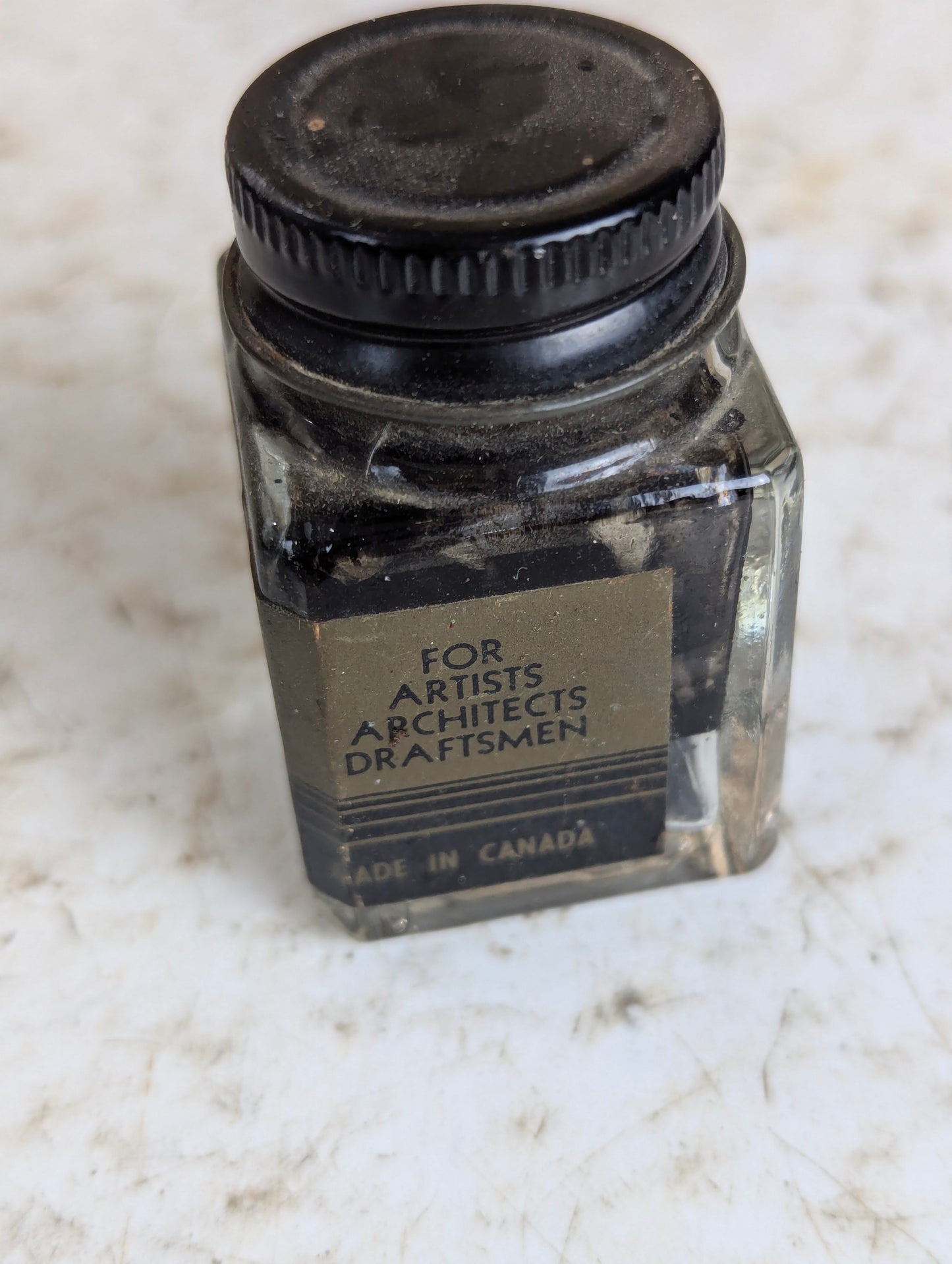 Vintage Carter’s Black India Ink Glass Bottle with Cap - view 2