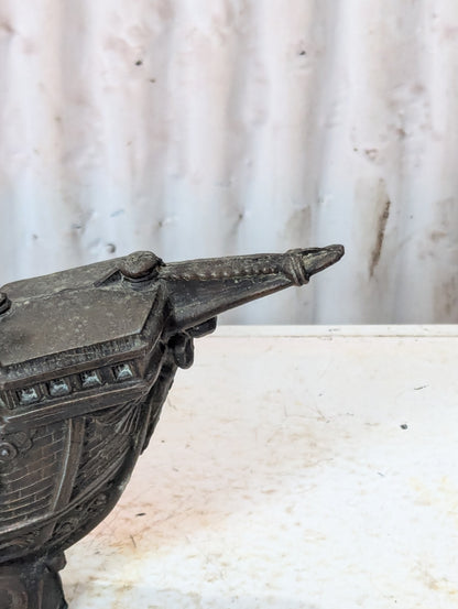 Vintage Cast Aluminum Sailing Ship Lamp - view 5