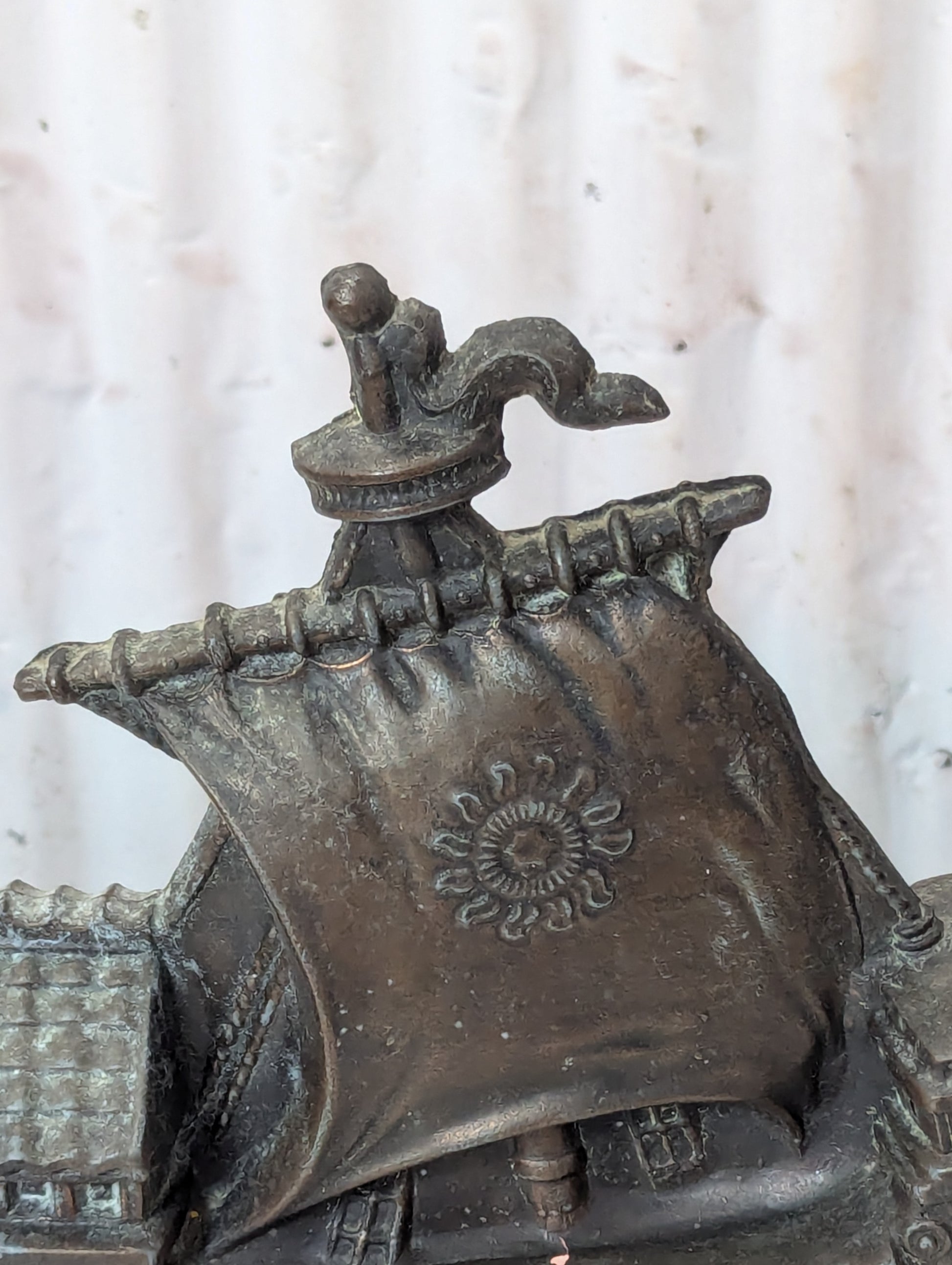 Vintage Cast Aluminum Sailing Ship Lamp - view 6
