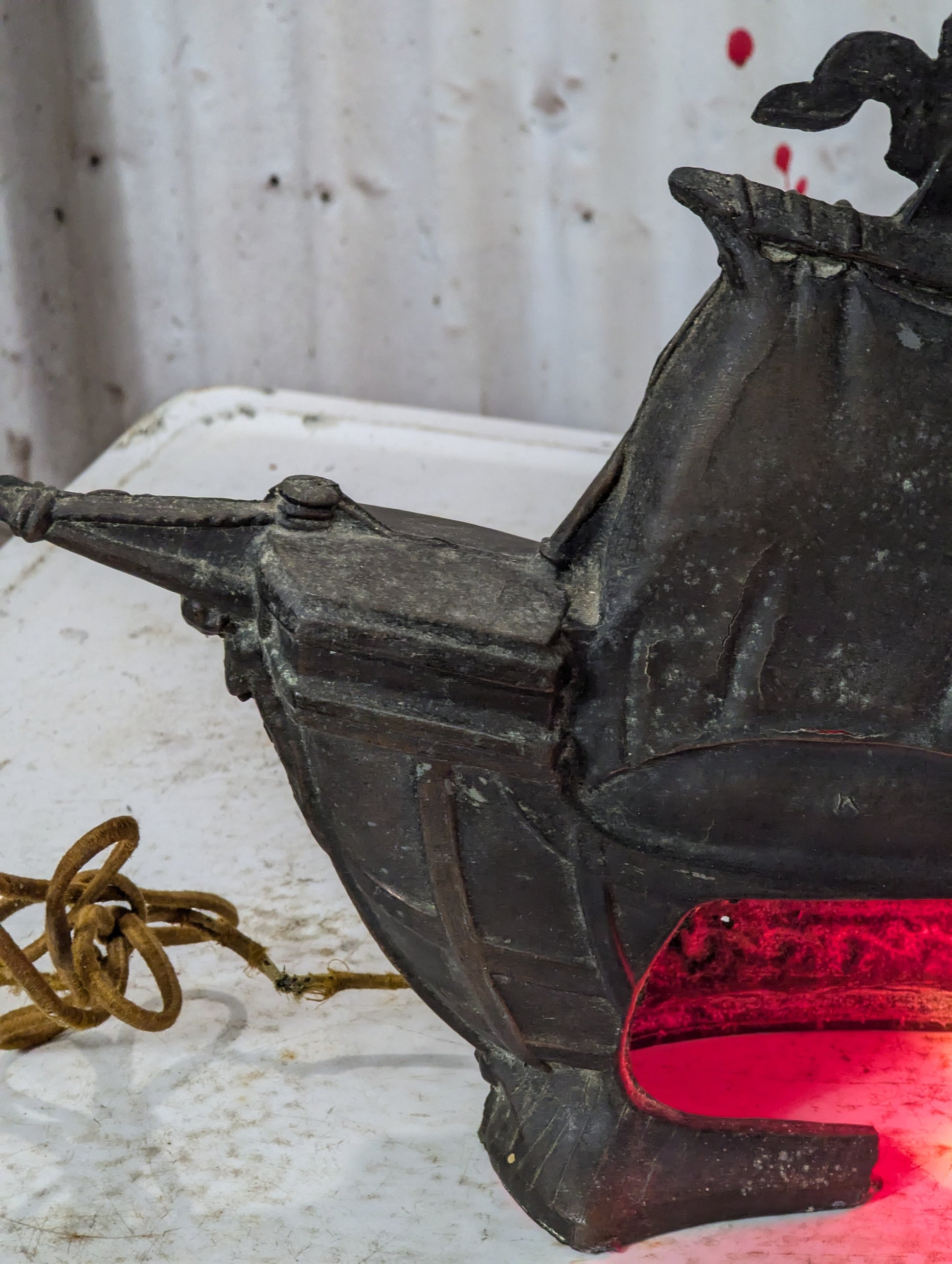 Vintage Cast Aluminum Sailing Ship Lamp - view 8