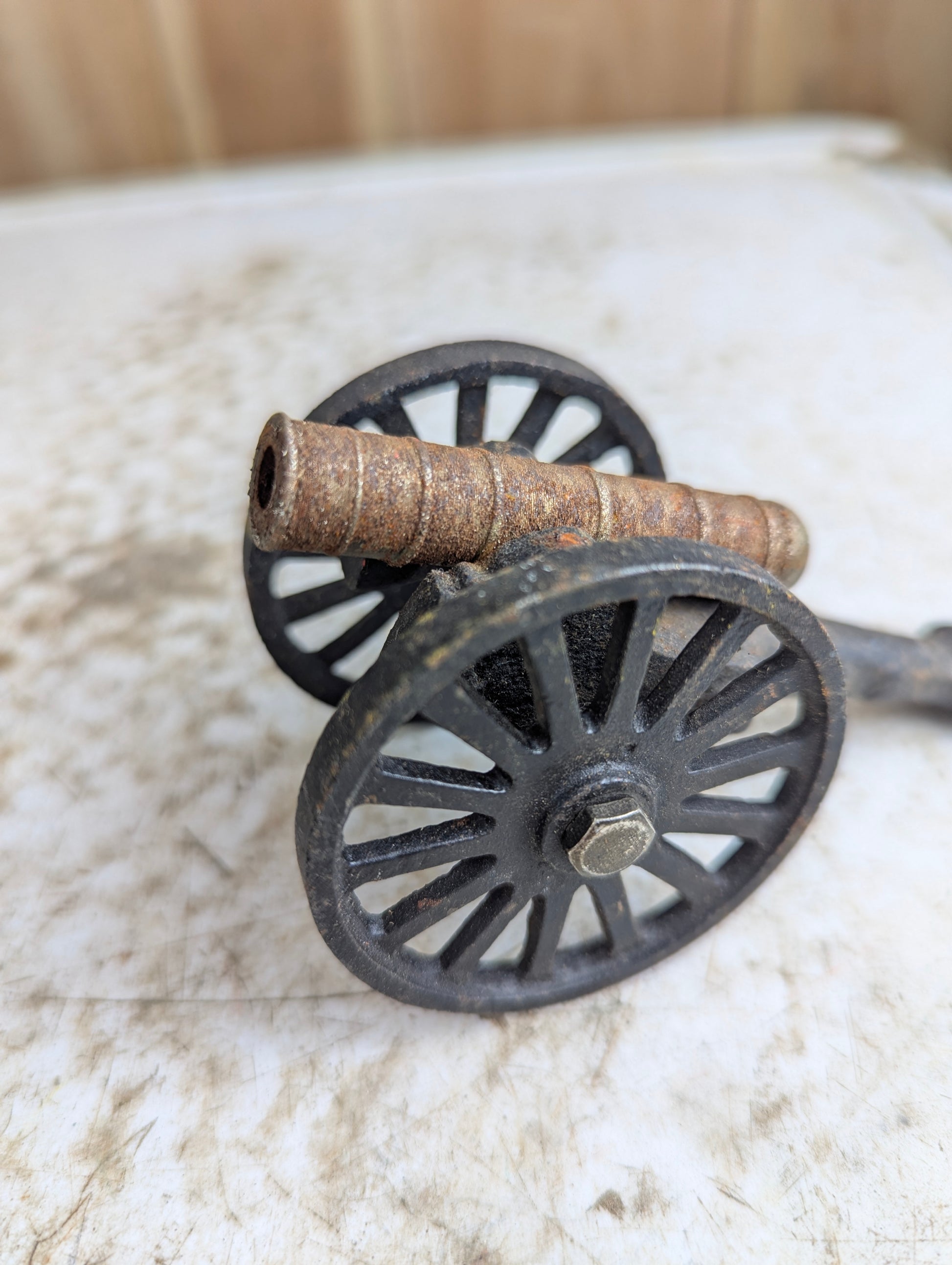 Vintage Cast Iron Cannon Toy - view 2
