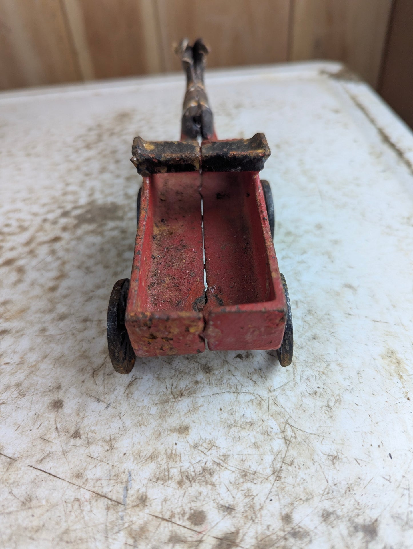 Vintage Cast Iron Goat-Pulled Express Wagon Toy - view 4