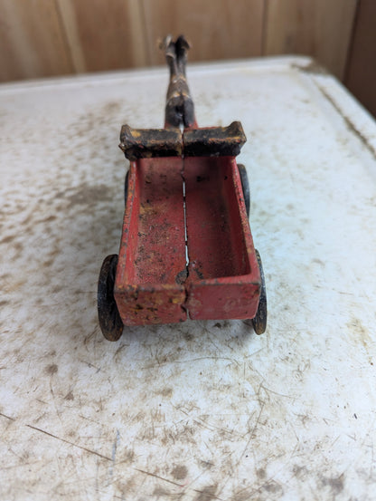 Vintage Cast Iron Goat-Pulled Express Wagon Toy - view 4