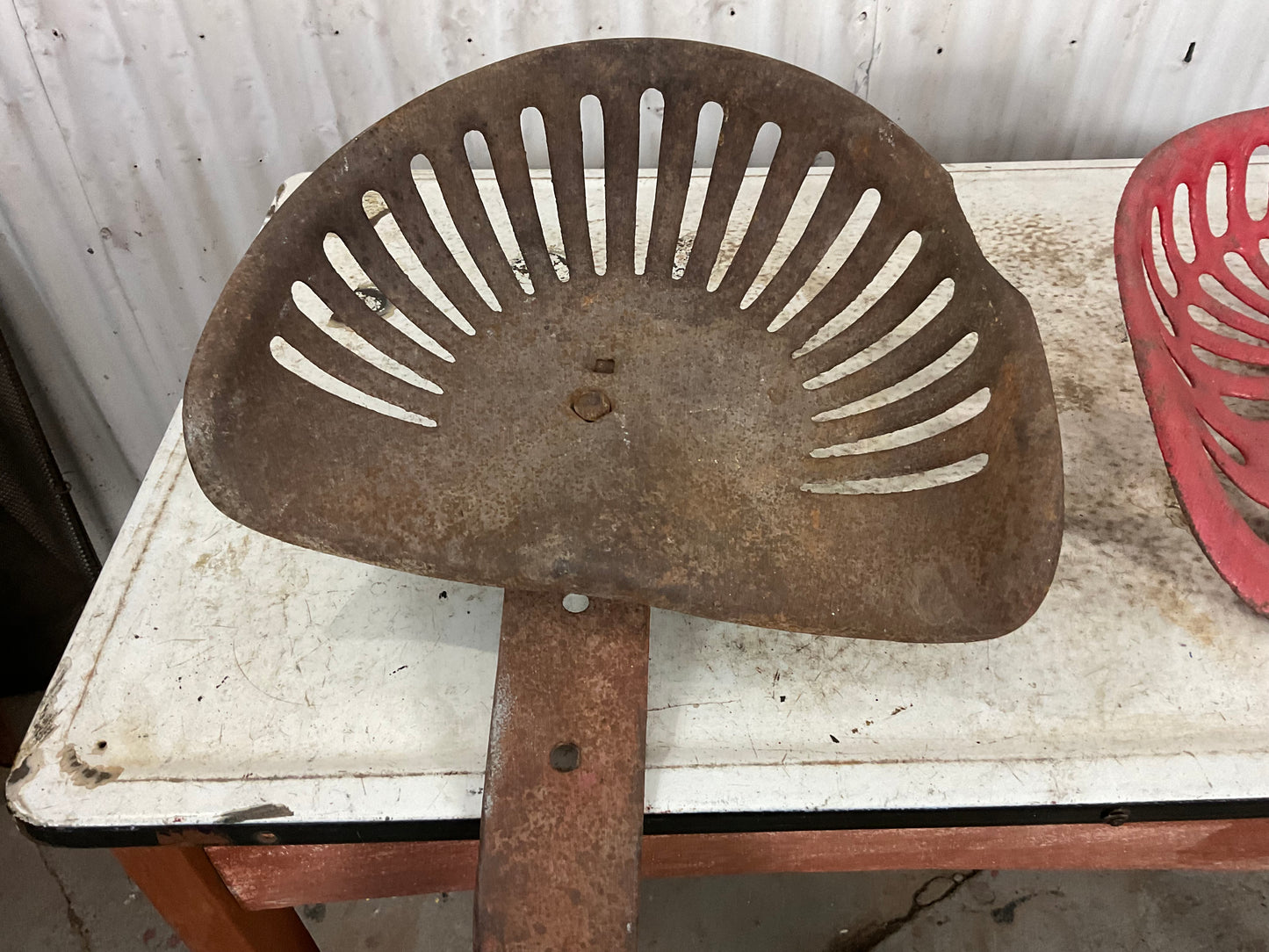 Vintage Cast Iron Tractor Seat - view 2