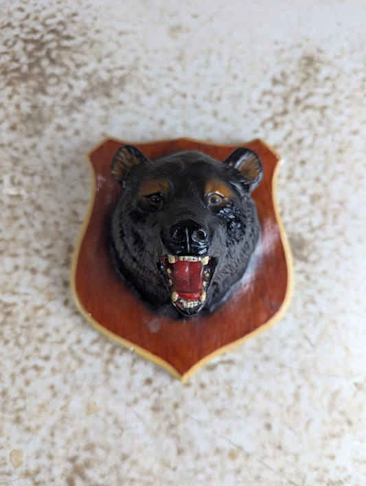Vintage Chalkware Bear Wall Decor 6"x7"