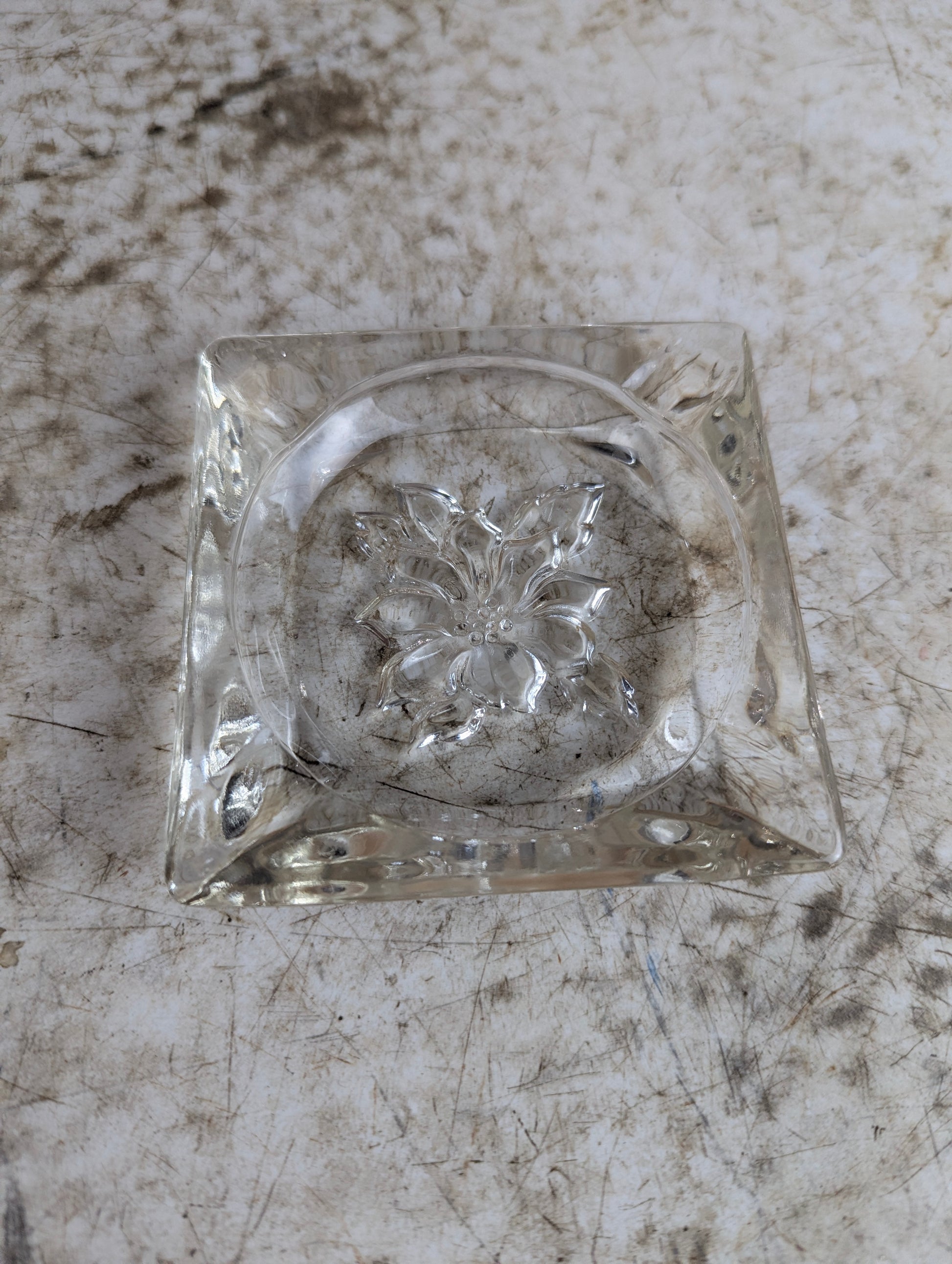 Vintage Christmas Glass Ashtray