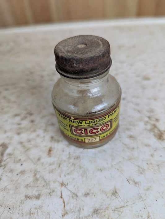 Vintage Cico The New Liquid Paste Glass Bottle with Cap