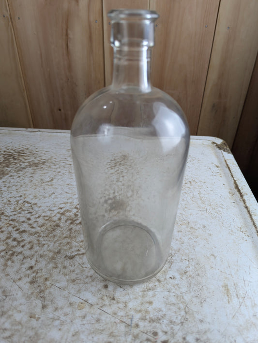 Vintage Clear Glass Chemical Bottle
