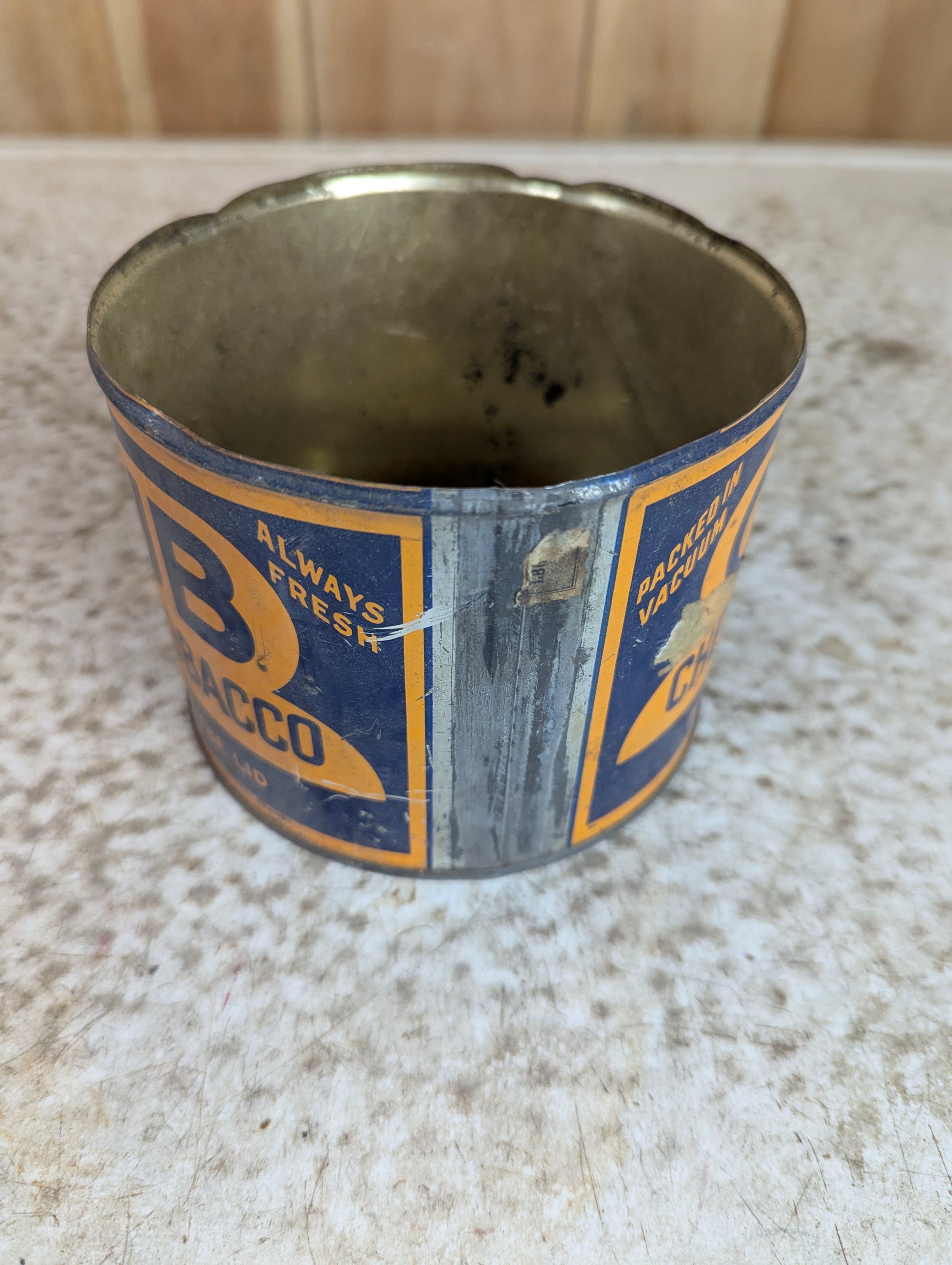 Vintage Club Chewing Tobacco Tin Can (no lid) - view 3