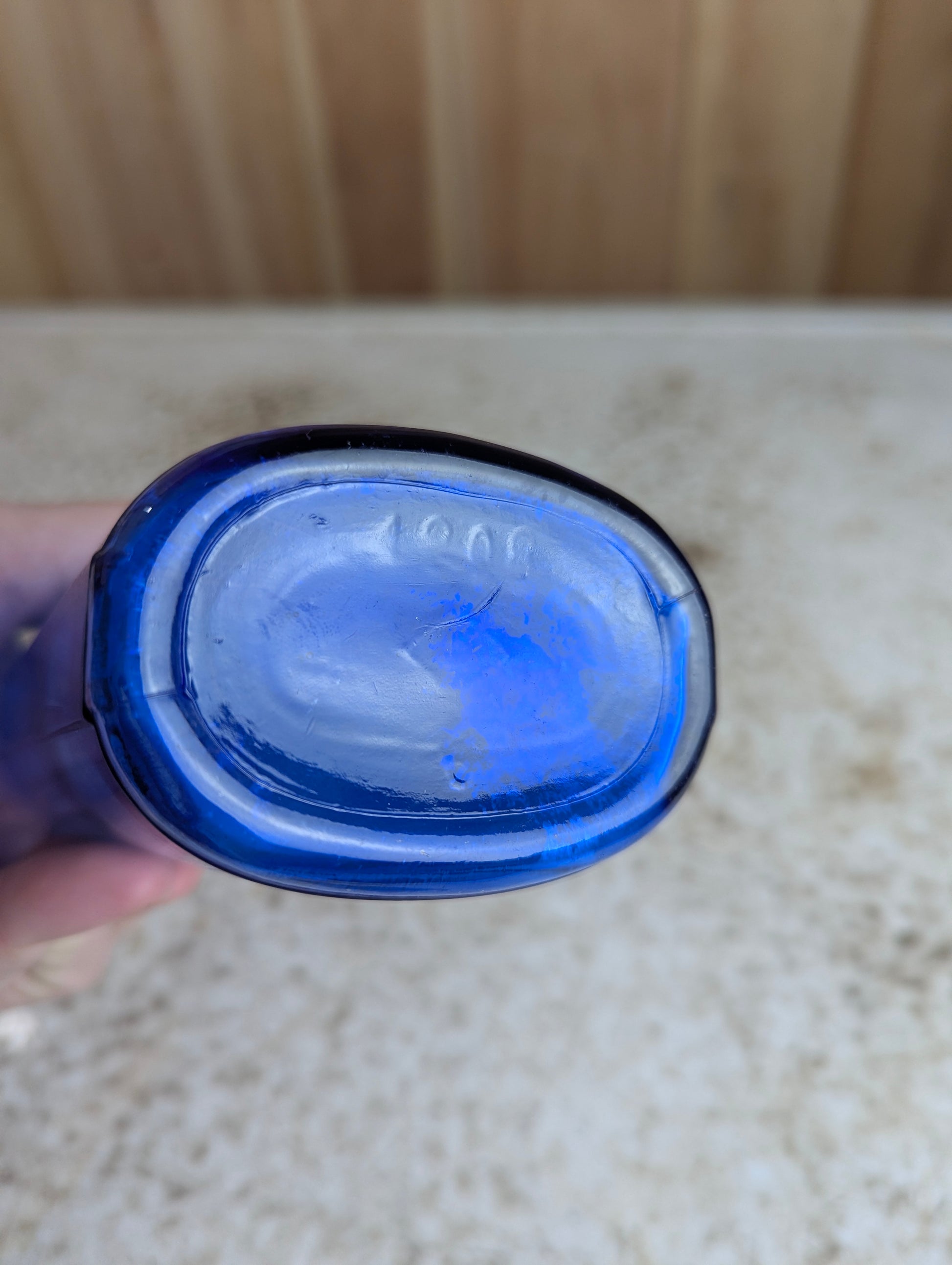 Vintage Cobalt Blue Milk of Magnesia Bottle - view 3