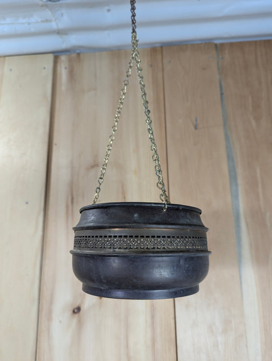 Vintage Copper Hanging Flower Pot