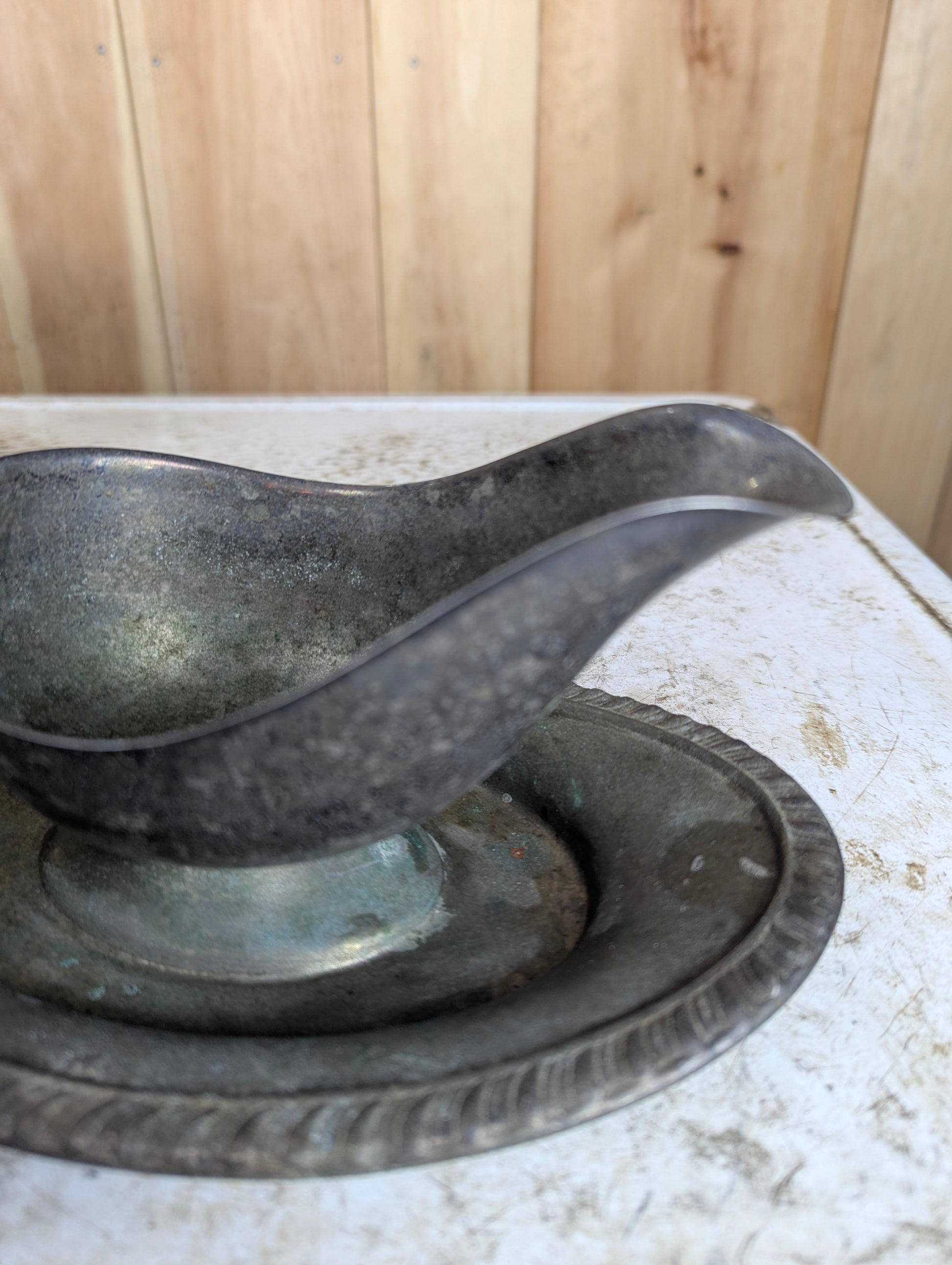 Vintage Copper Plated Silver Gravy Sauce Server - view 3