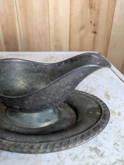 Vintage Copper Plated Silver Gravy Sauce Server - view 3