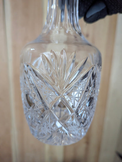 Vintage Cut Crystal Decanter with 6 Sherry Glasses and Footed Round Tray - view 5