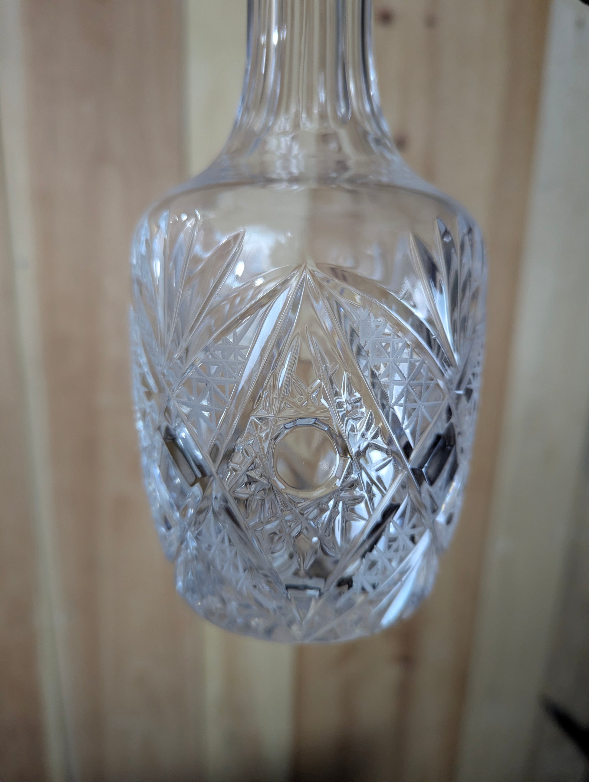 Vintage Cut Crystal Decanter with 6 Sherry Glasses and Footed Round Tray - view 6