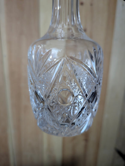 Vintage Cut Crystal Decanter with 6 Sherry Glasses and Footed Round Tray - view 6