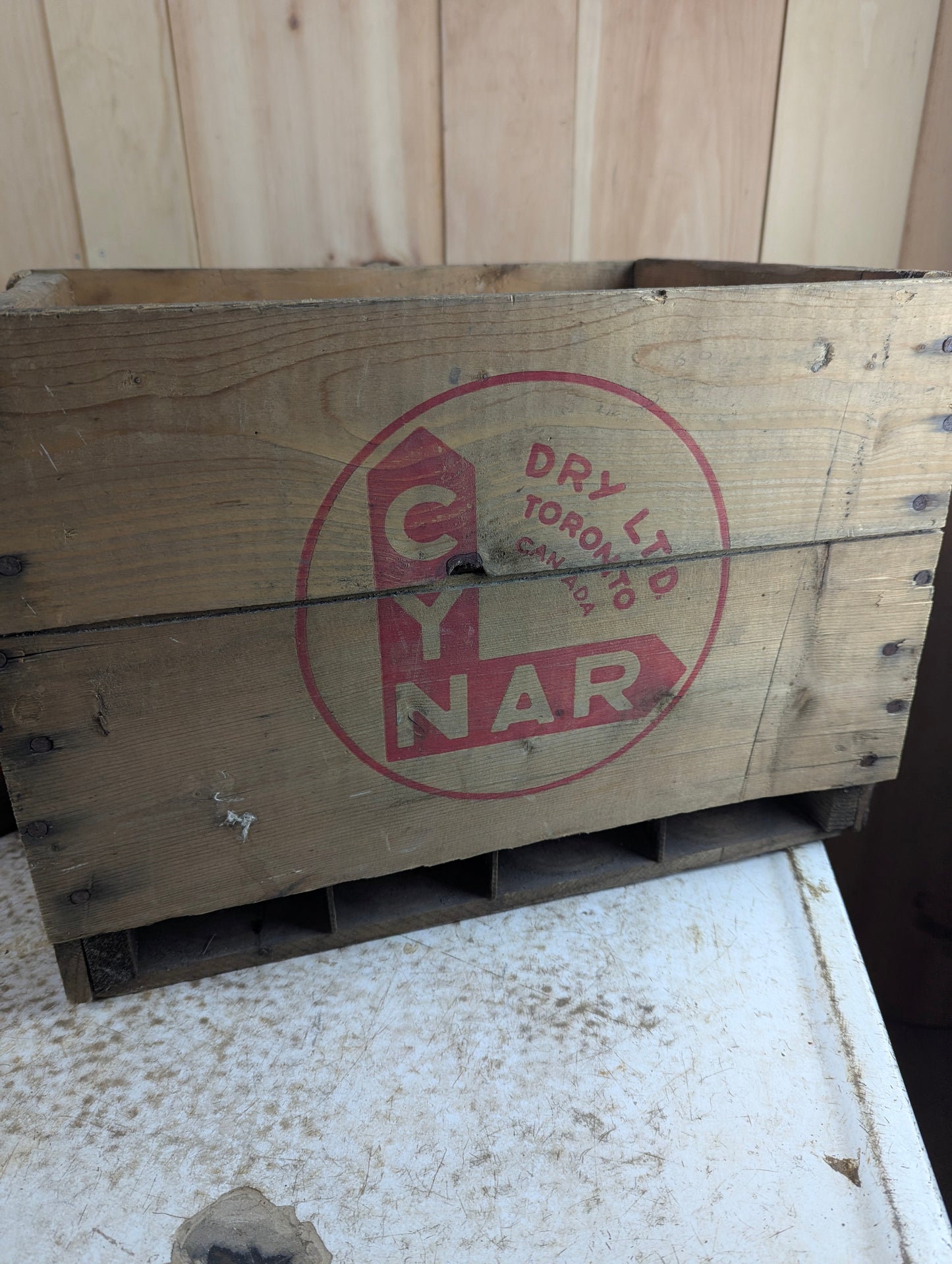 Vintage Cynar Dry Wood Crate