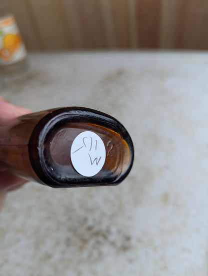 Vintage Douglas Egyptian Liniment Amber Glass Bottle - view 4