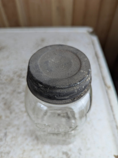 Vintage Drey Square Quart Mason Zinc Lid Jar - view 3