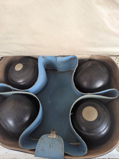 Vintage Dunlop 4 7/8 Lawn Bowls with Carrying case - view 4