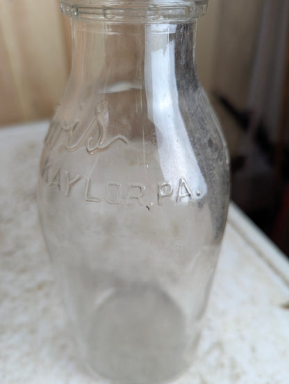 Vintage Embossed Lewis Kaylor PA 1-Quart Dairy Milk Bottle - view 3