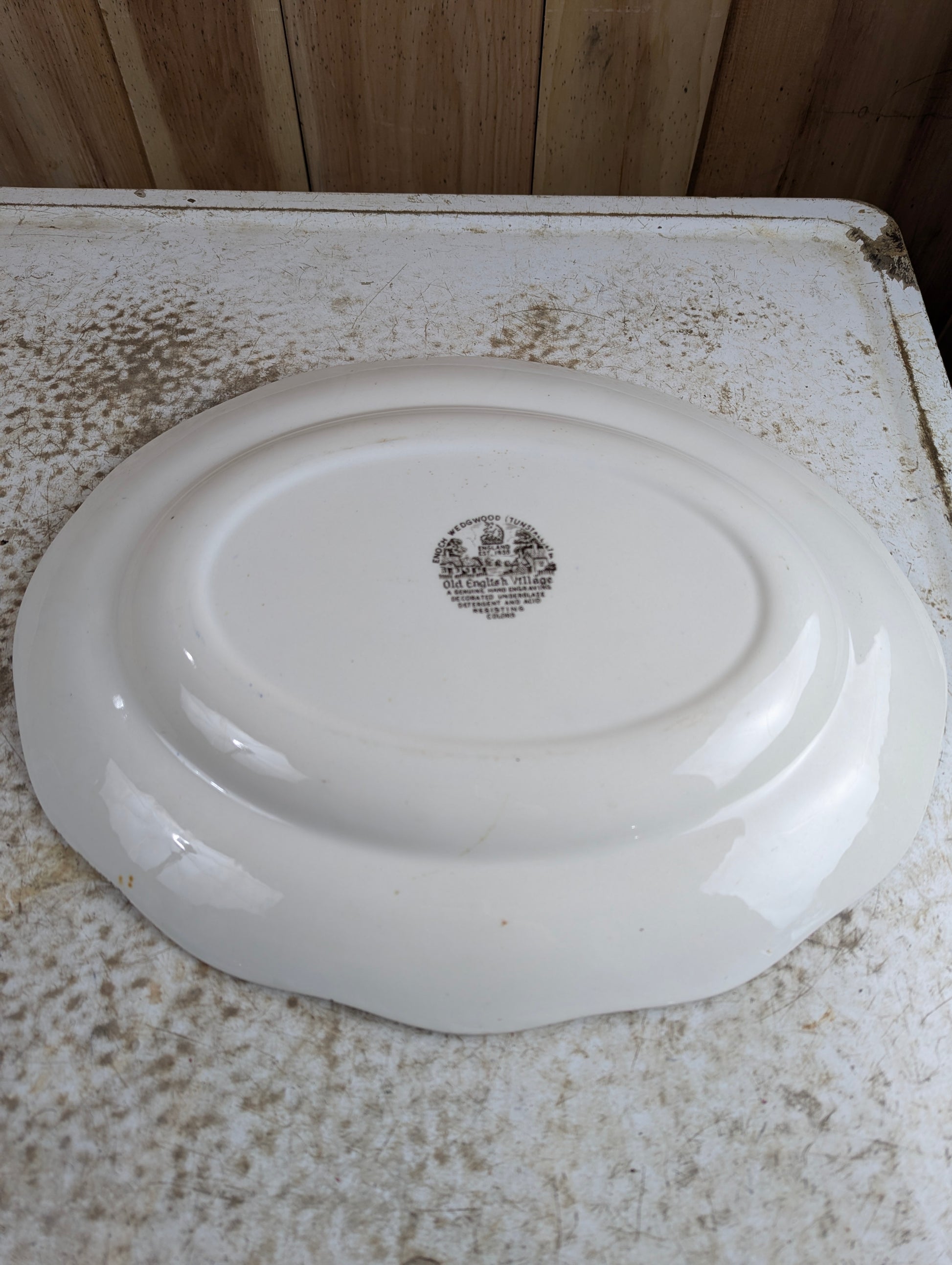 Vintage Enoch Wedgewood Tunstall Old English Village 16" x 13" Serving Plate Platter - view 4