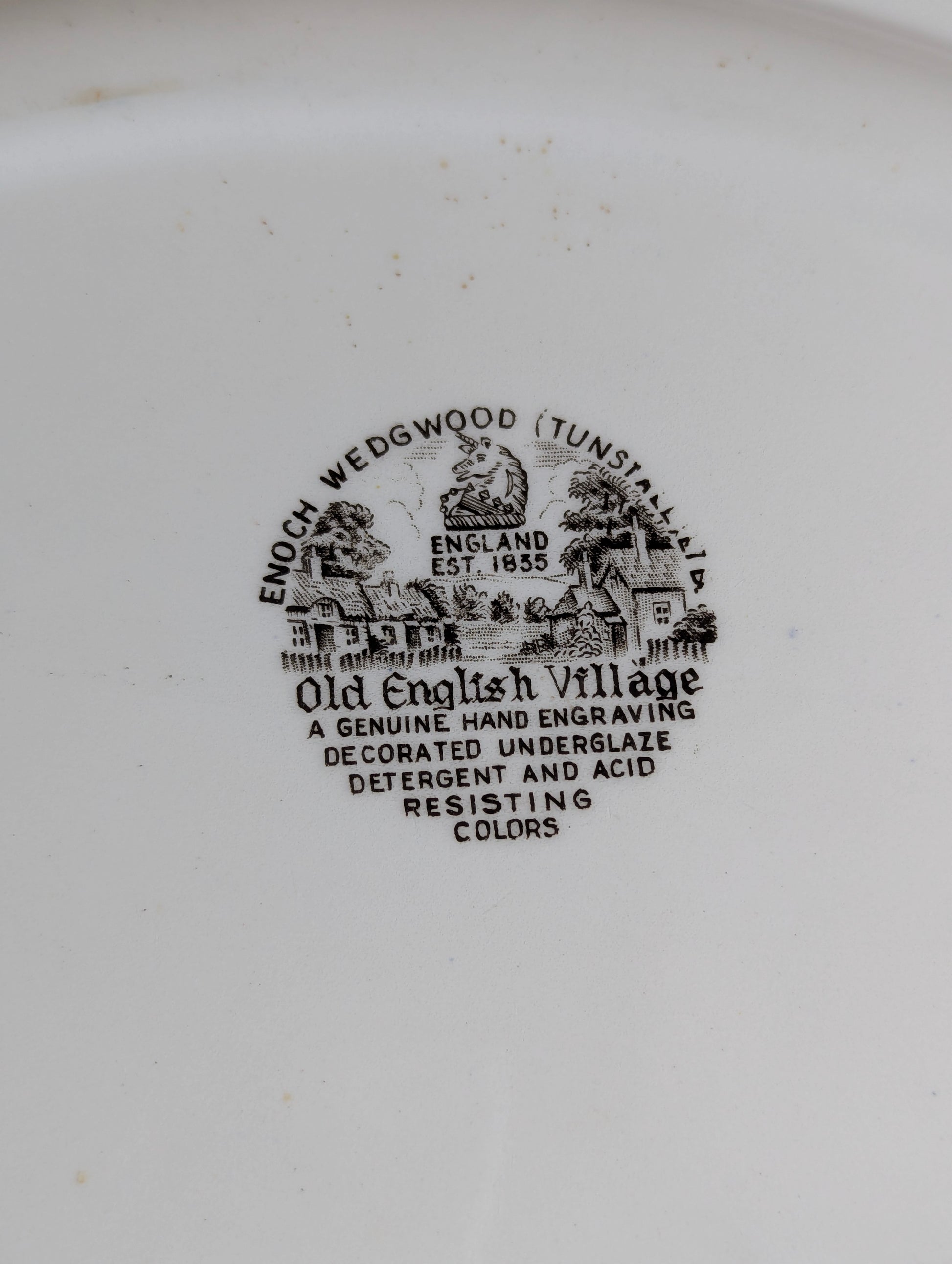 Vintage Enoch Wedgewood Tunstall Old English Village 16" x 13" Serving Plate Platter - view 5